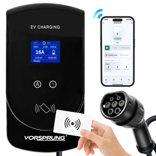DarkStar -  EV Wall Charger with RFID, Smart App & LCD Display | 5M