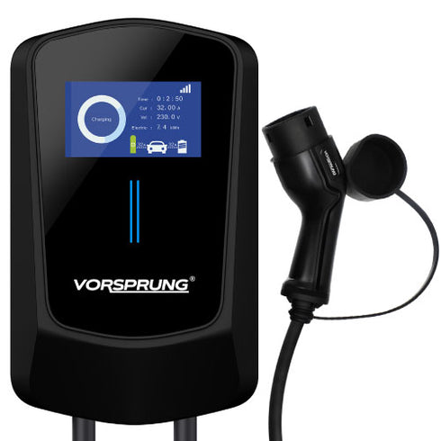 VoltRider - LCD Smart EV Wall Charger Type 2 with Smart App & LCD Display | 32A/7.4kW | 5M