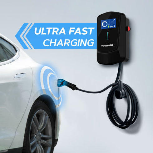 VoltRider - LCD Smart EV Wall Charger Type 2 with Smart App & LCD Display | 32A/7.4kW | 5M