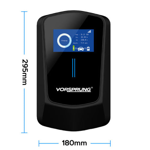 VoltRider Pro - LCD Smart EV Wall Charger (22kW) | Type 2 with Smart App & LCD Display | 32A/22kW | 5M