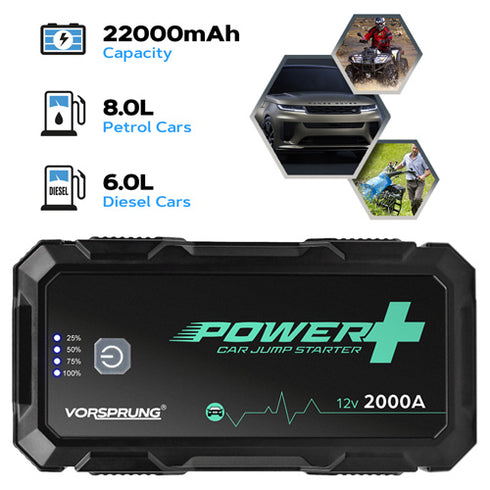VORSPRUNG™ Power Plus - 22,000mAh | 2000A  | Car Jump Starter